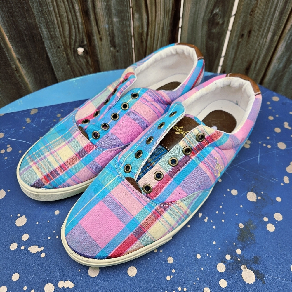 Baby Phat Colorful Plaid Sneakers Women Size 8 - Picture 3 of 16